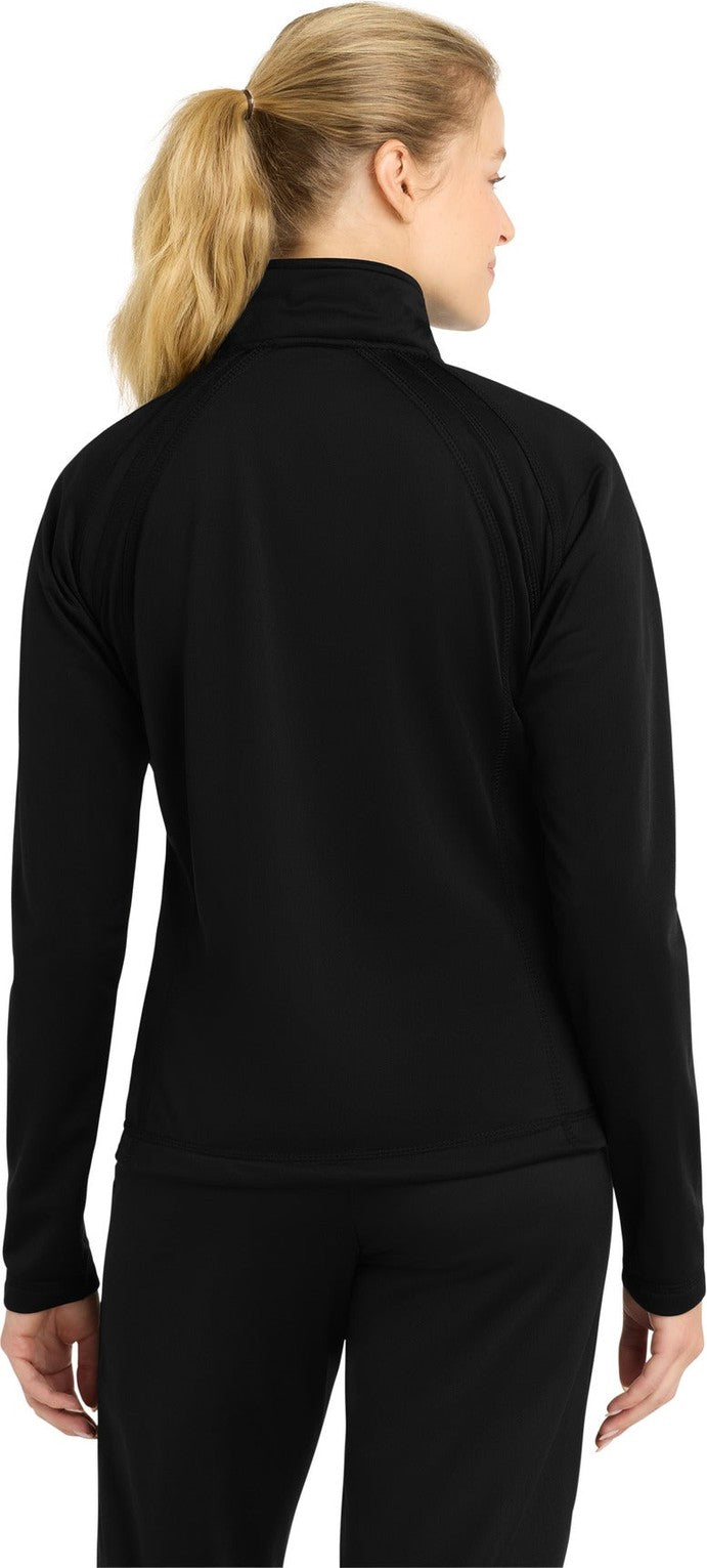 Black/Black Sport-Tek Women's Tricot Track Jacket. LST90