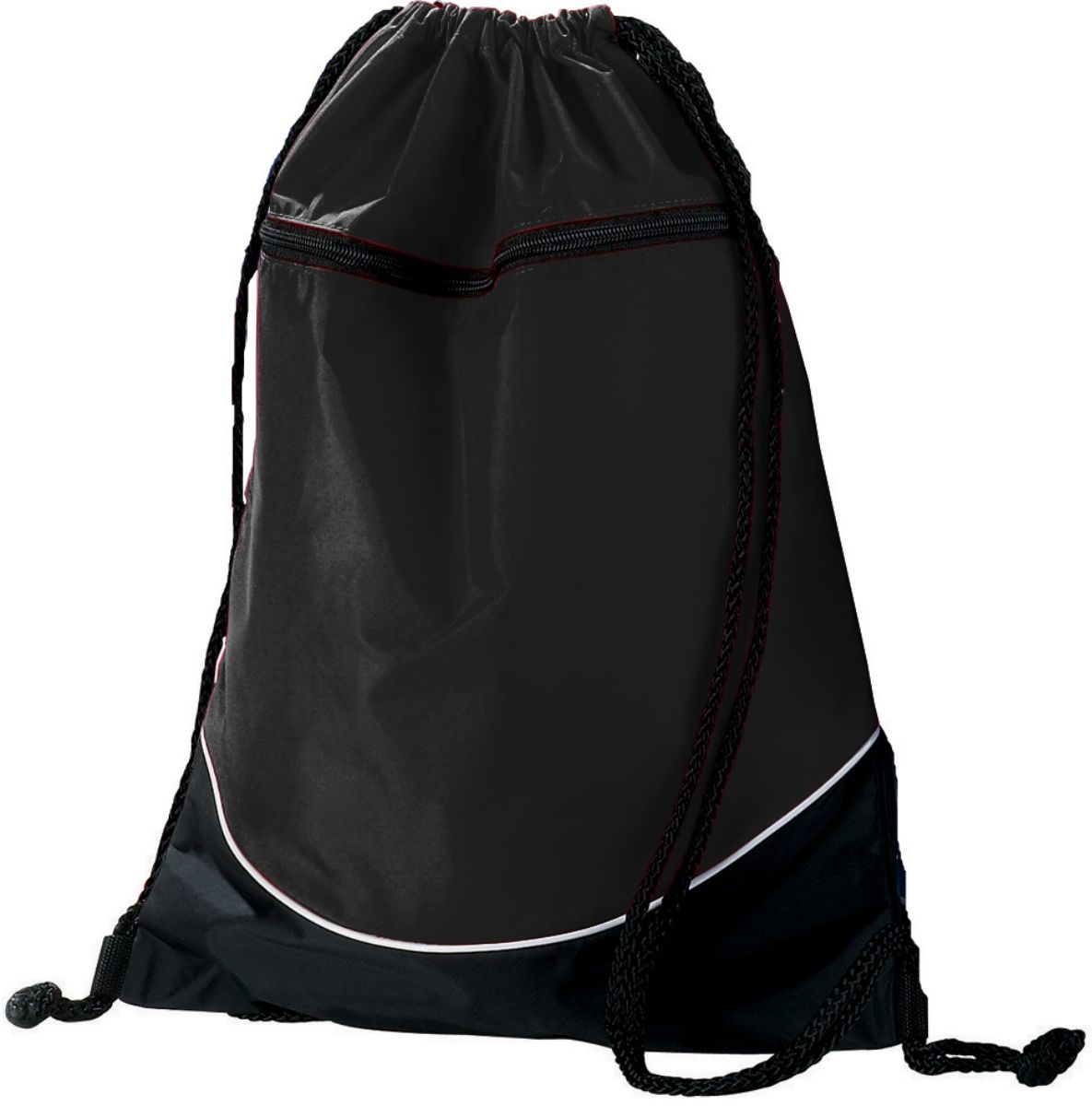 BLACK/BLACK/WHITE TRI-COLOR DRAWSTRING BACKPACK