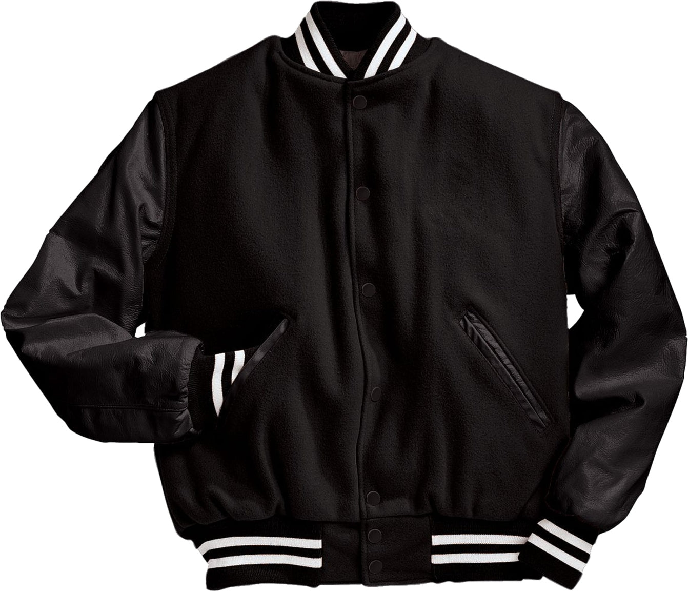 BLACK/BLACK/WHITE VARSITY WOOL JACKET
