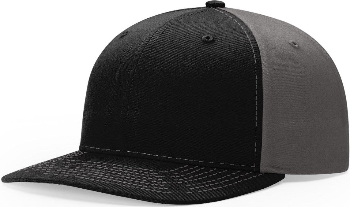 Black/Charcoal Solid Twill Trucker