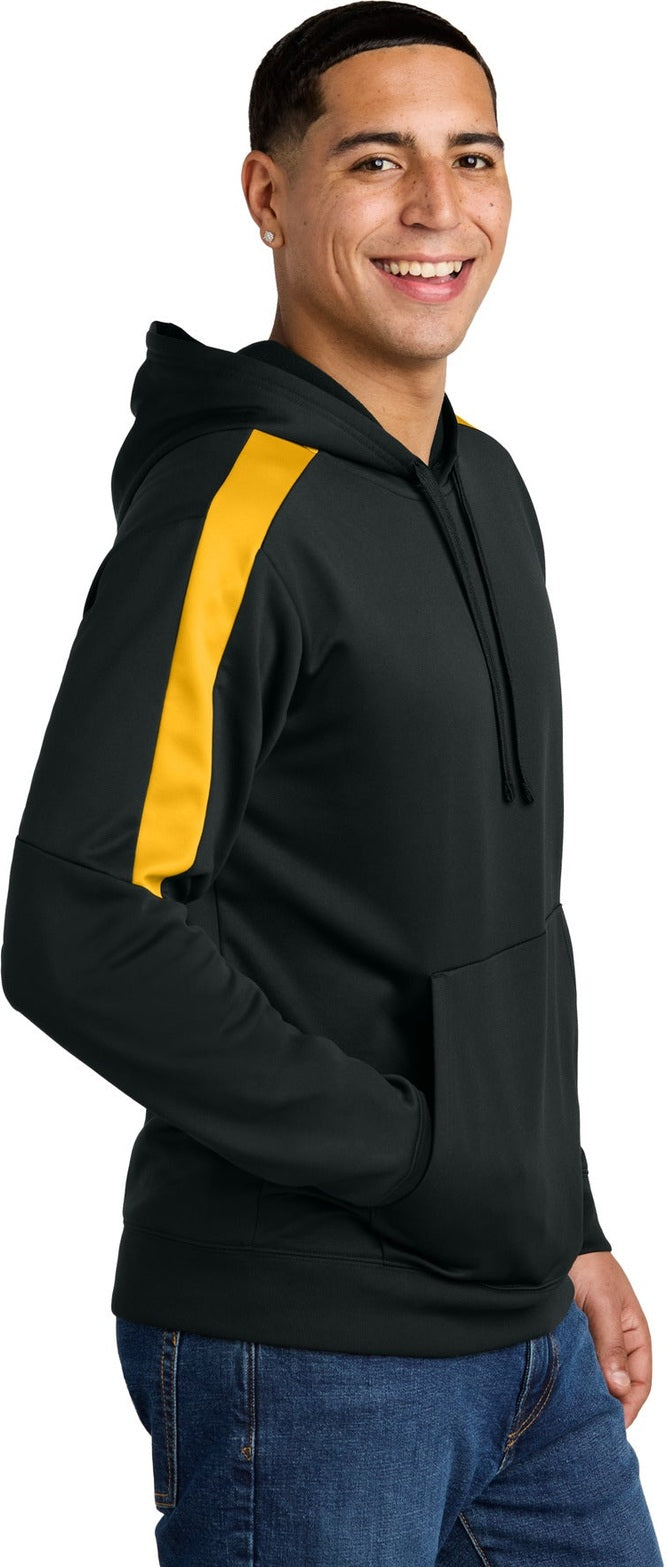 Black/Gold Sport-Tek Sport-Wick Fleece United Pullover Hoodie ST255