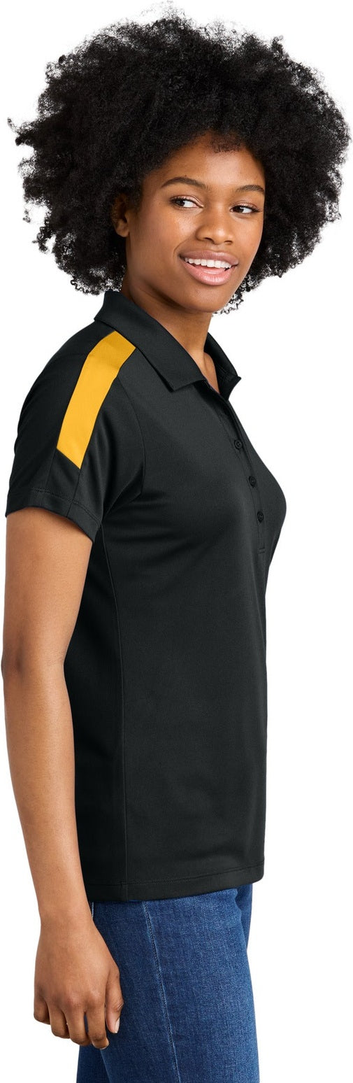 Black/Gold Sport-Tek Women's Competitor United Polo LST104