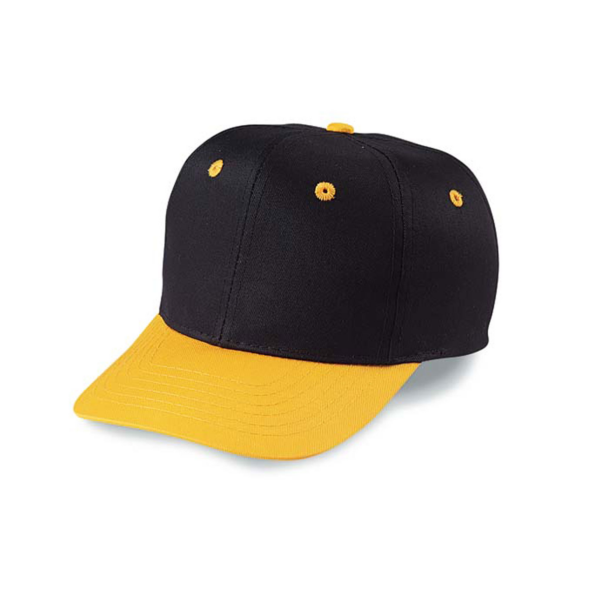 Black/Gold Youth 6 Panel Twill 2-Tone  grouped