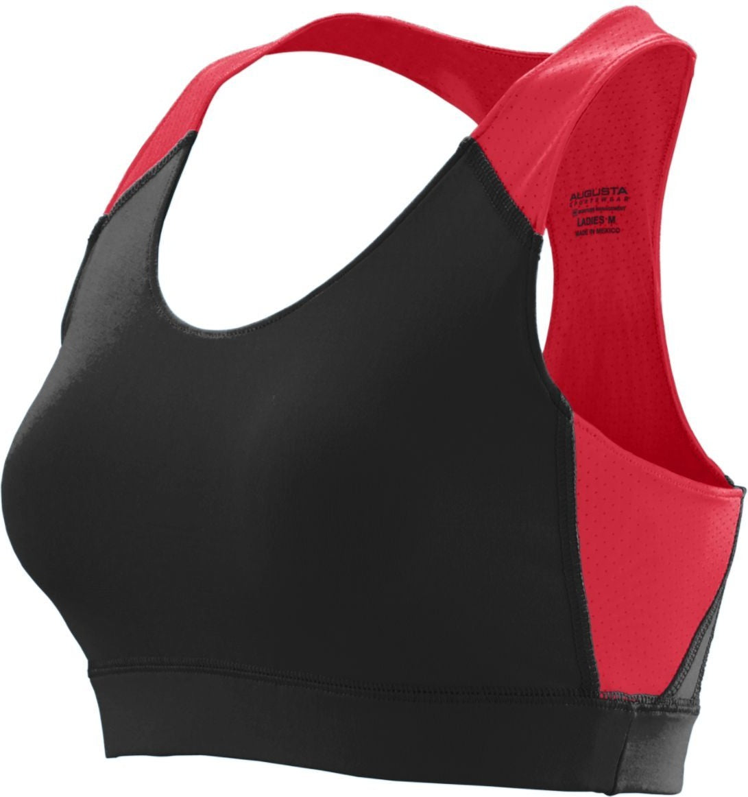 BLACK/RED LADIES ALL SPORT SPORTS BRA