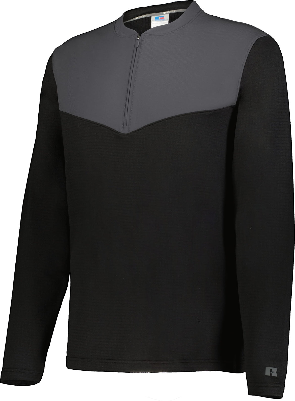 BLACK/STEALTH SIDELINE GRID 1/4 ZIP PULLOVER