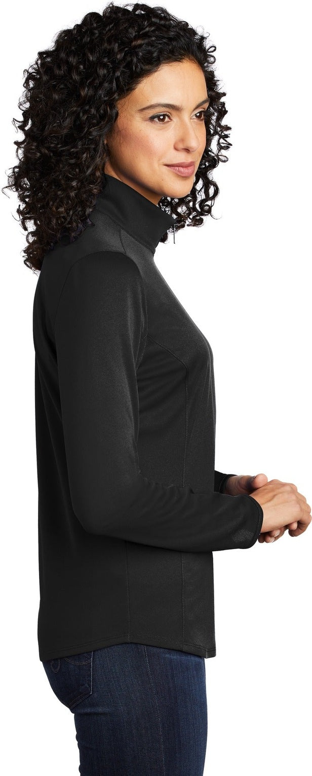 Black/Steel Gy Port Authority Women's Silk Touch Performance 1/4-Zip LK584