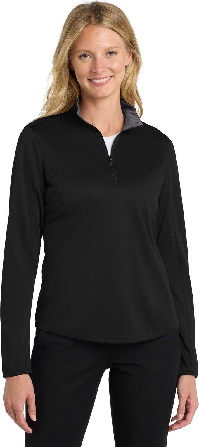 Black/Steel Gy Port Authority Women's Silk Touch Performance 1/4-Zip LK584