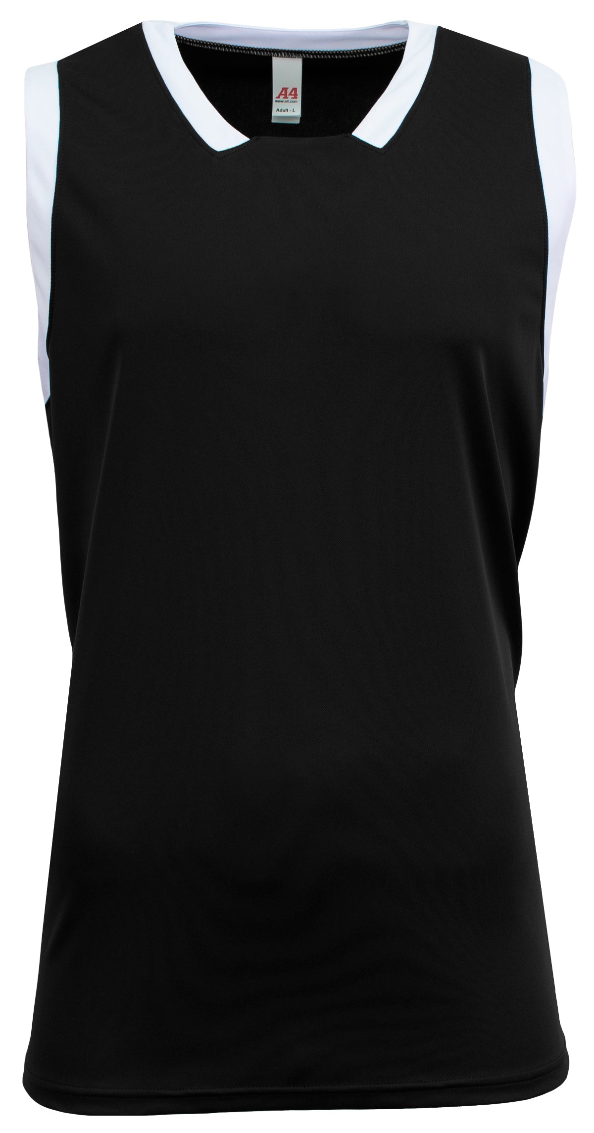 BLACK/WHITE A4 Sprint Single Ply Basketball Jersey  grouped