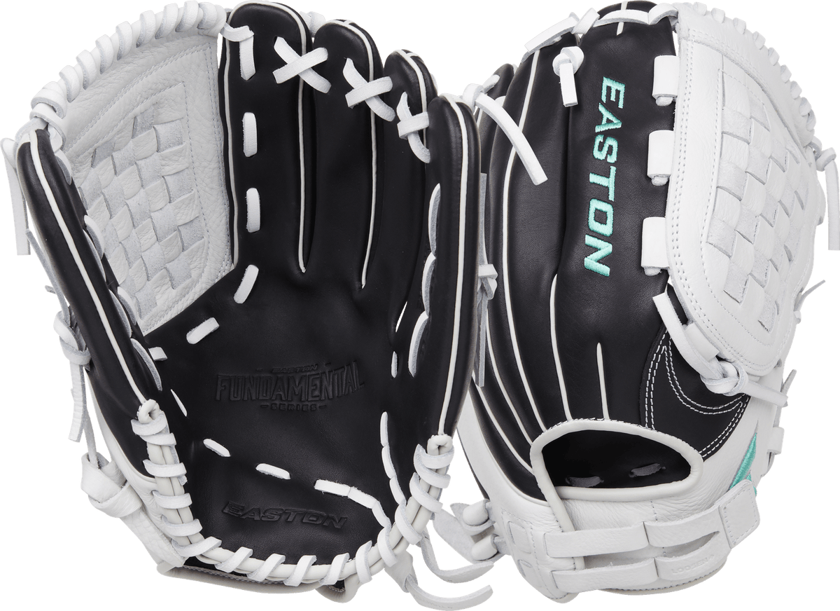 Black/White Easton Fundamental 12.5 in Softball  Glove, Outfield  grouped