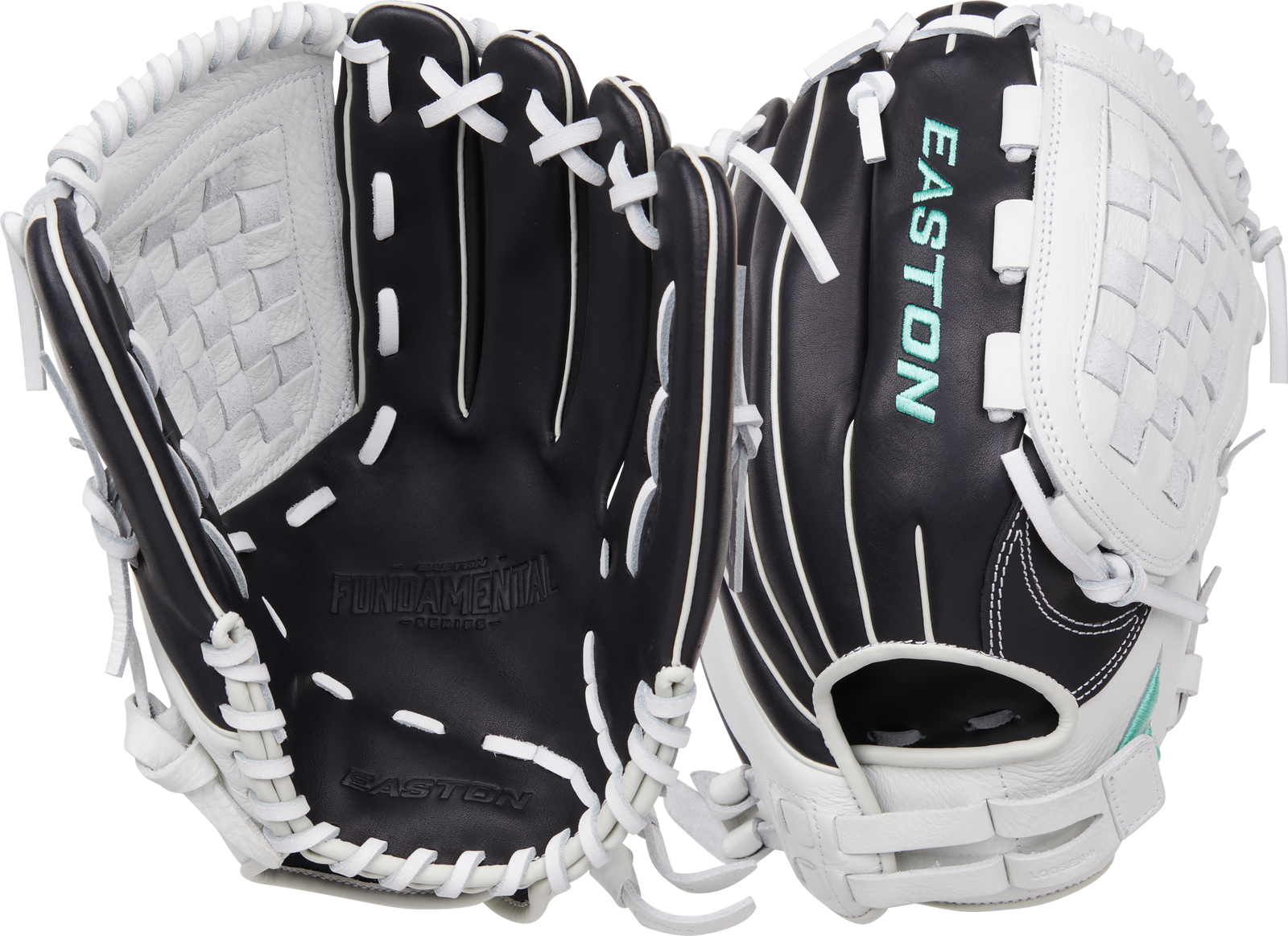 Black/White Easton Fundamental 12.5 in Softball  Glove, Outfield  grouped