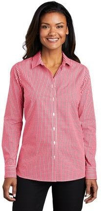 Black/White Port Authority Women's Broadcloth Gingham Easy Care Shirt LW644