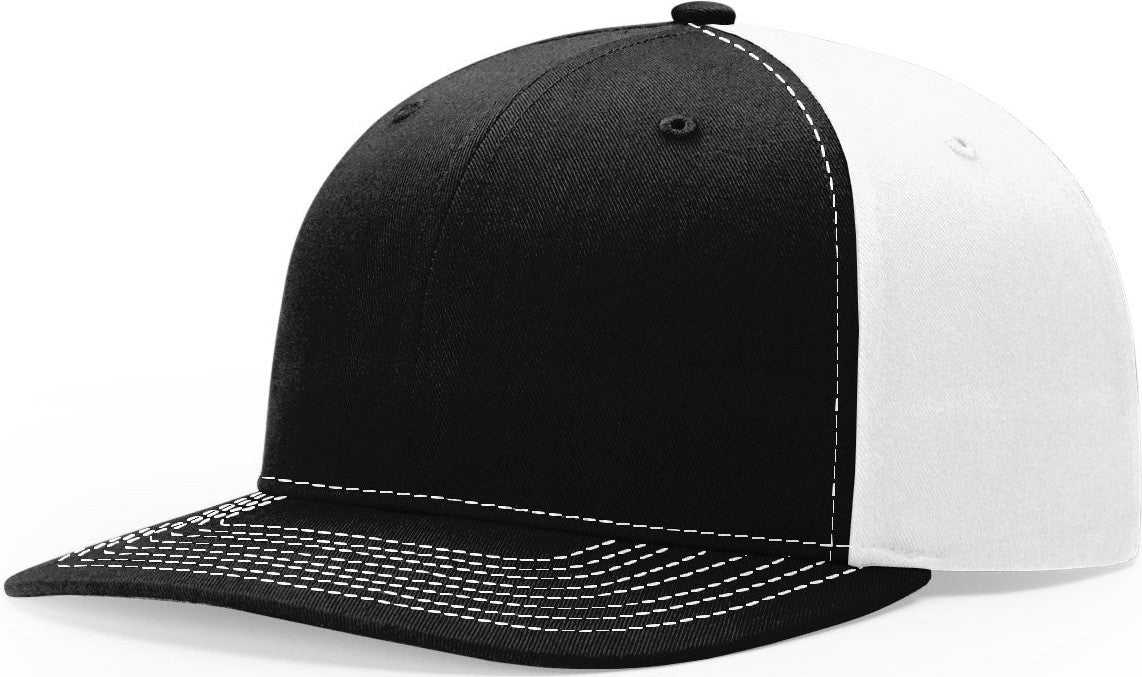 Black/White Solid Twill Trucker