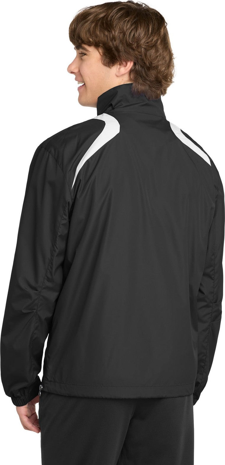 Black/White Sport-Tek 1/2-Zip Wind Shirt. JST75