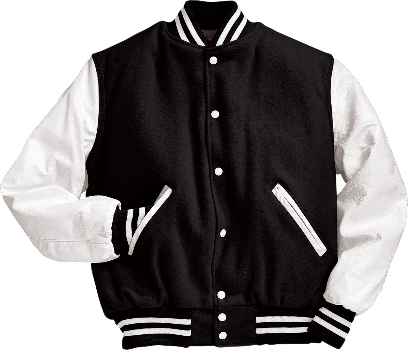 BLACK/WHITE VARSITY WOOL JACKET