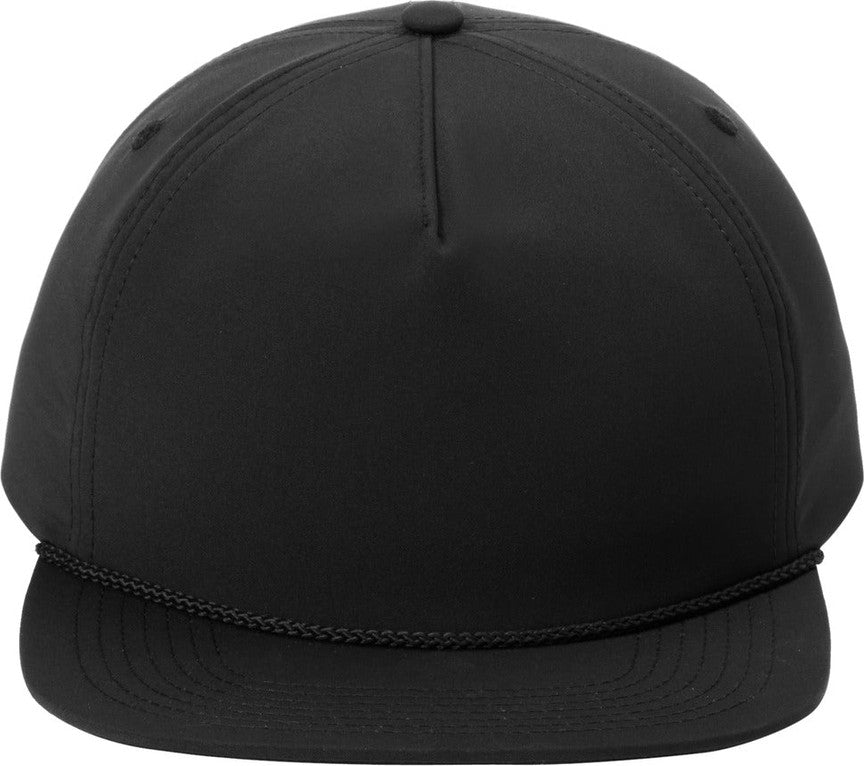 Blk/Blk Port Authority 5-Panel Poly Rope Cap C981