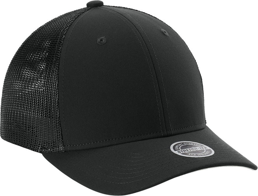 Blk/Blk Sport-Tek Stretch-Tek Mesh Back Cap STC60