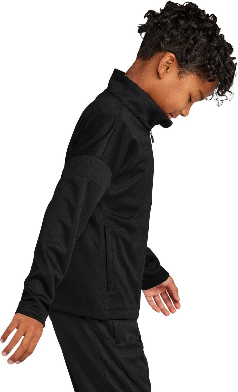 Blk/Blk Sport-Tek Youth Travel Full-Zip Jacket YST800