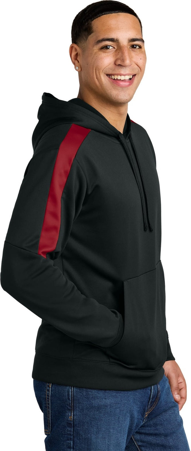 Blk/DpRed Sport-Tek Sport-Wick Fleece United Pullover Hoodie ST255