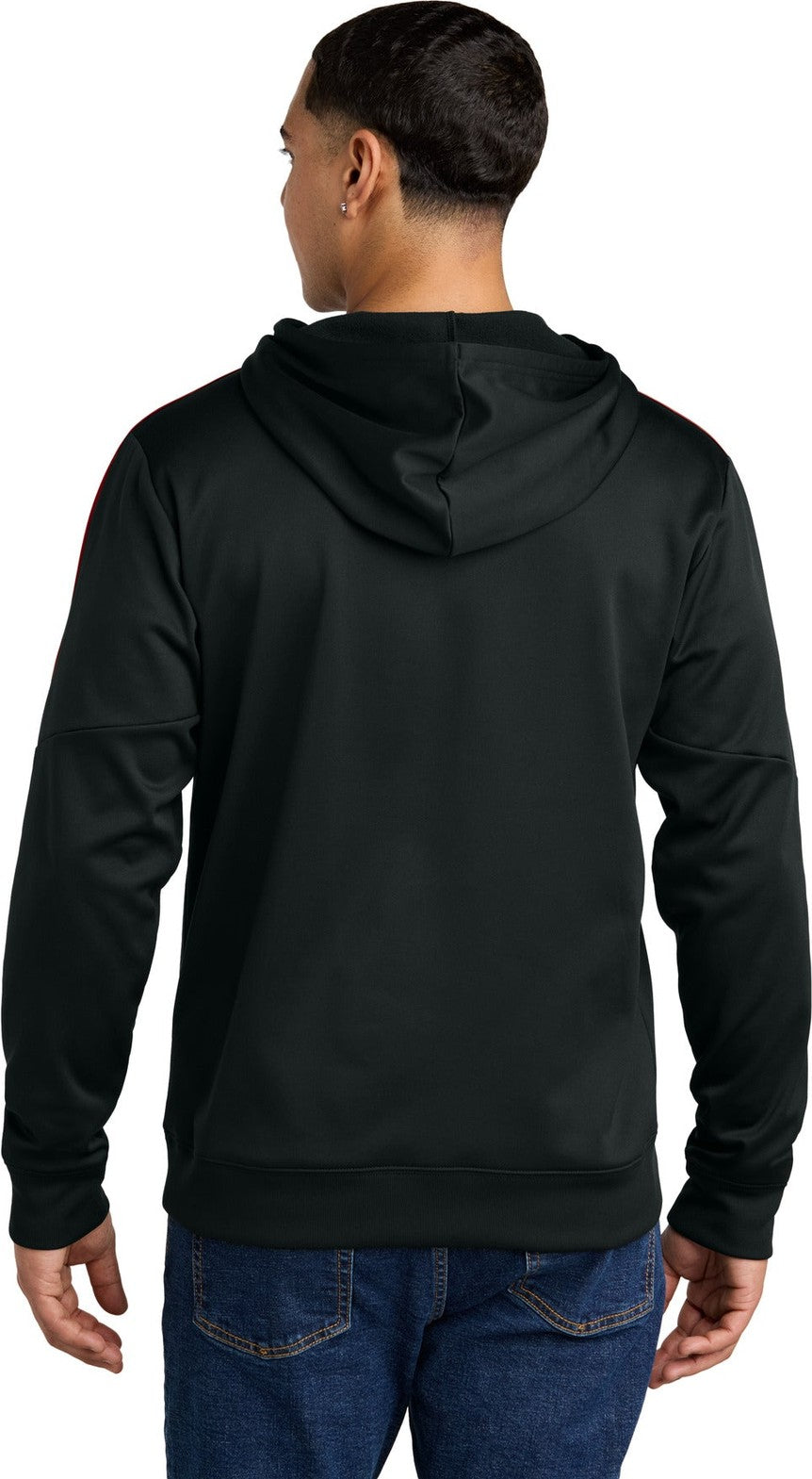 Blk/DpRed Sport-Tek Sport-Wick Fleece United Pullover Hoodie ST255