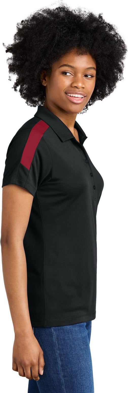 Blk/DpRed Sport-Tek Women's Competitor United Polo LST104