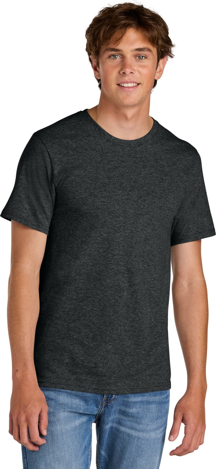 BlkHthr Port & Co Easy Cotton Tee PC43