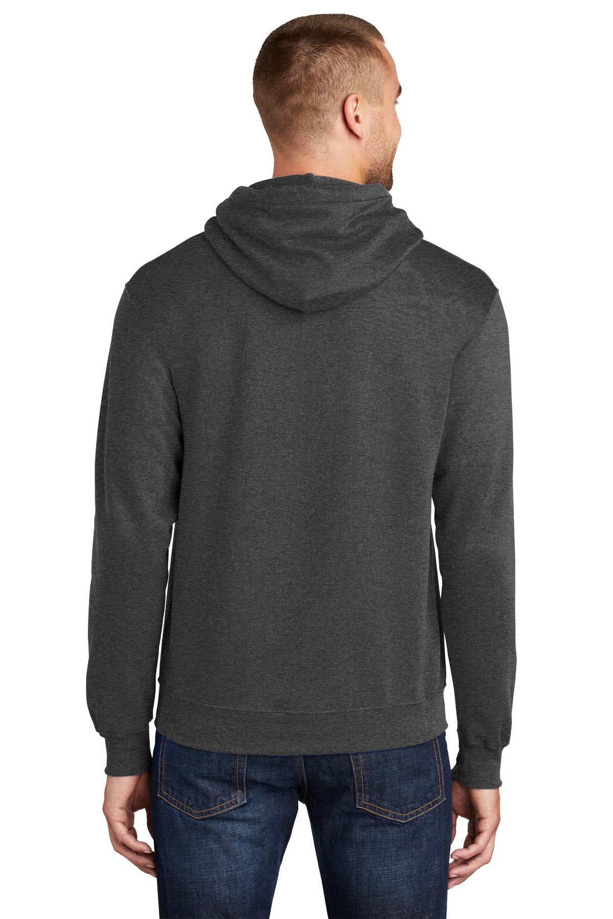 BlkHthr Port & Co Tall Core Fleece Pullover Hooded Sweatshirt PC78HT