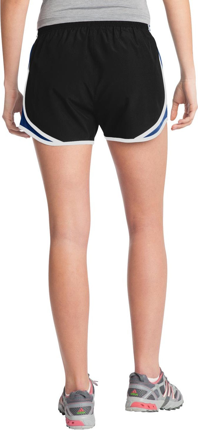 Blk/TrRoyl/Wht Sport-Tek Women's Cadence Short. LST304