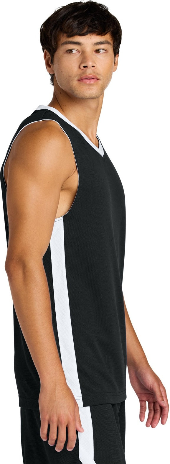 Blk/White Sport-Tek Rival Basketball Rev Jersey ST900