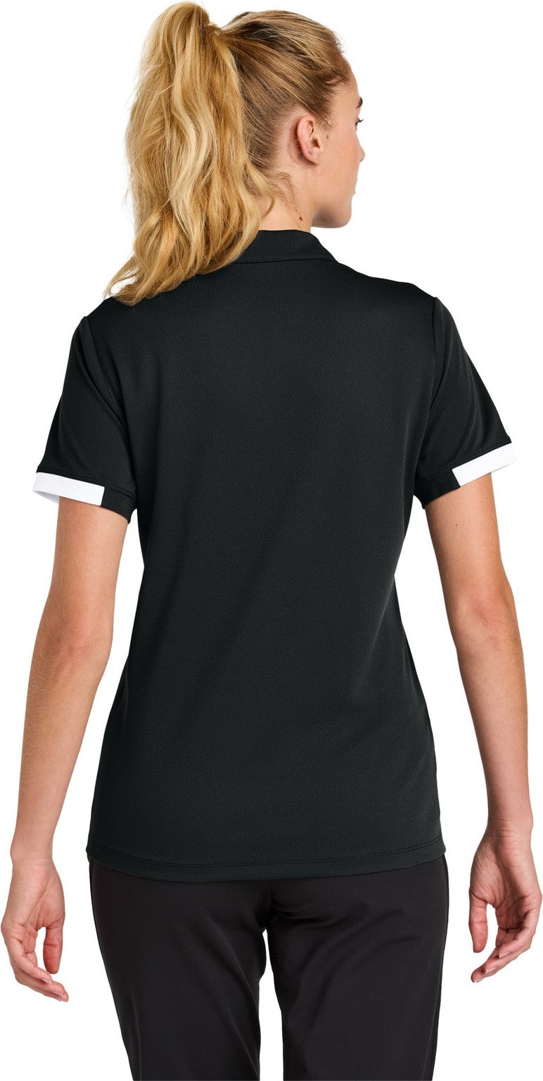Blk/White Sport-Tek Women's Club Colorblock Polo LST444