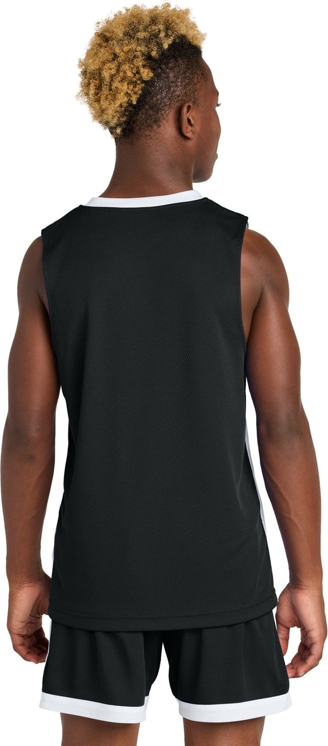 Blk/White Sport-Tek Youth Rival Basketball Rev Jersey YST900