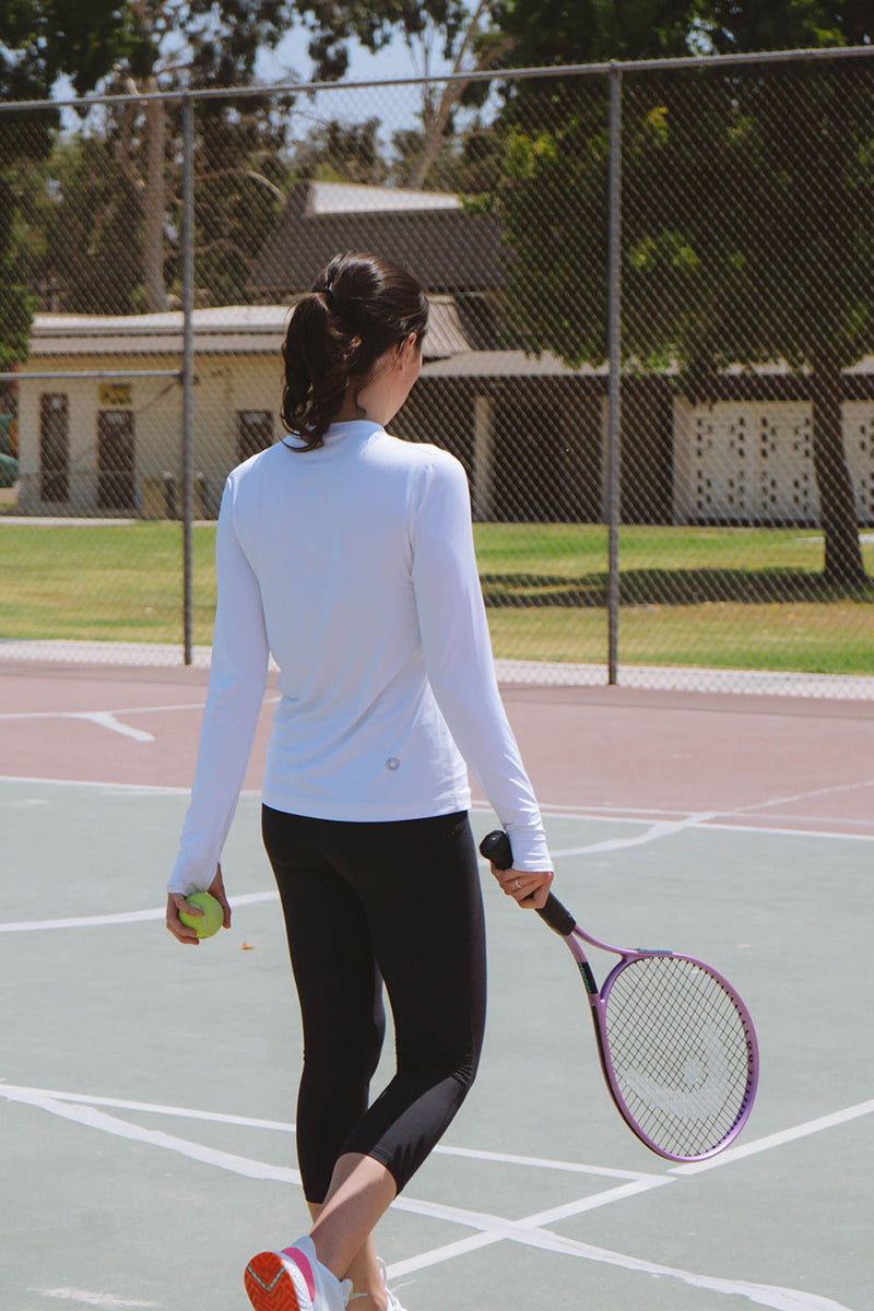 Bloquv 24/7 Long Sleeve Top (w) (white)