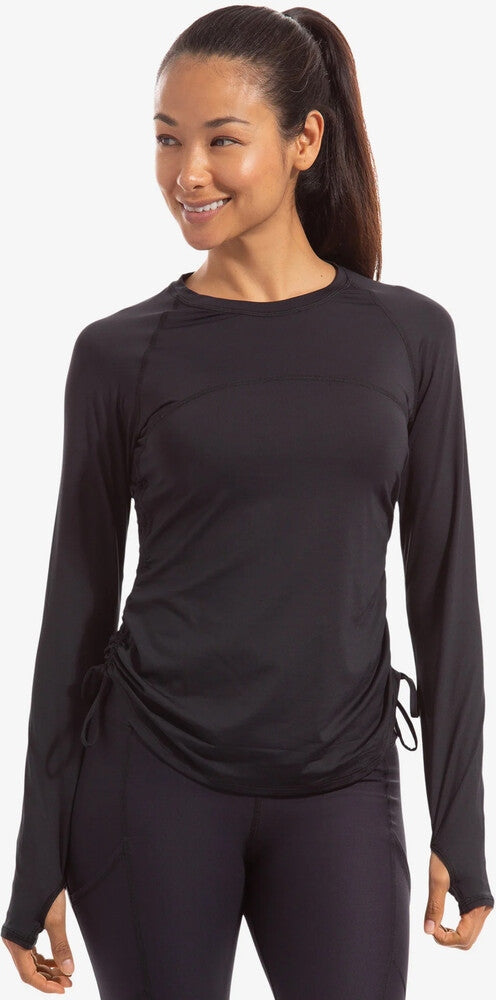 Bloquv Drawstring Long Sleeve Crew (w) - Black
