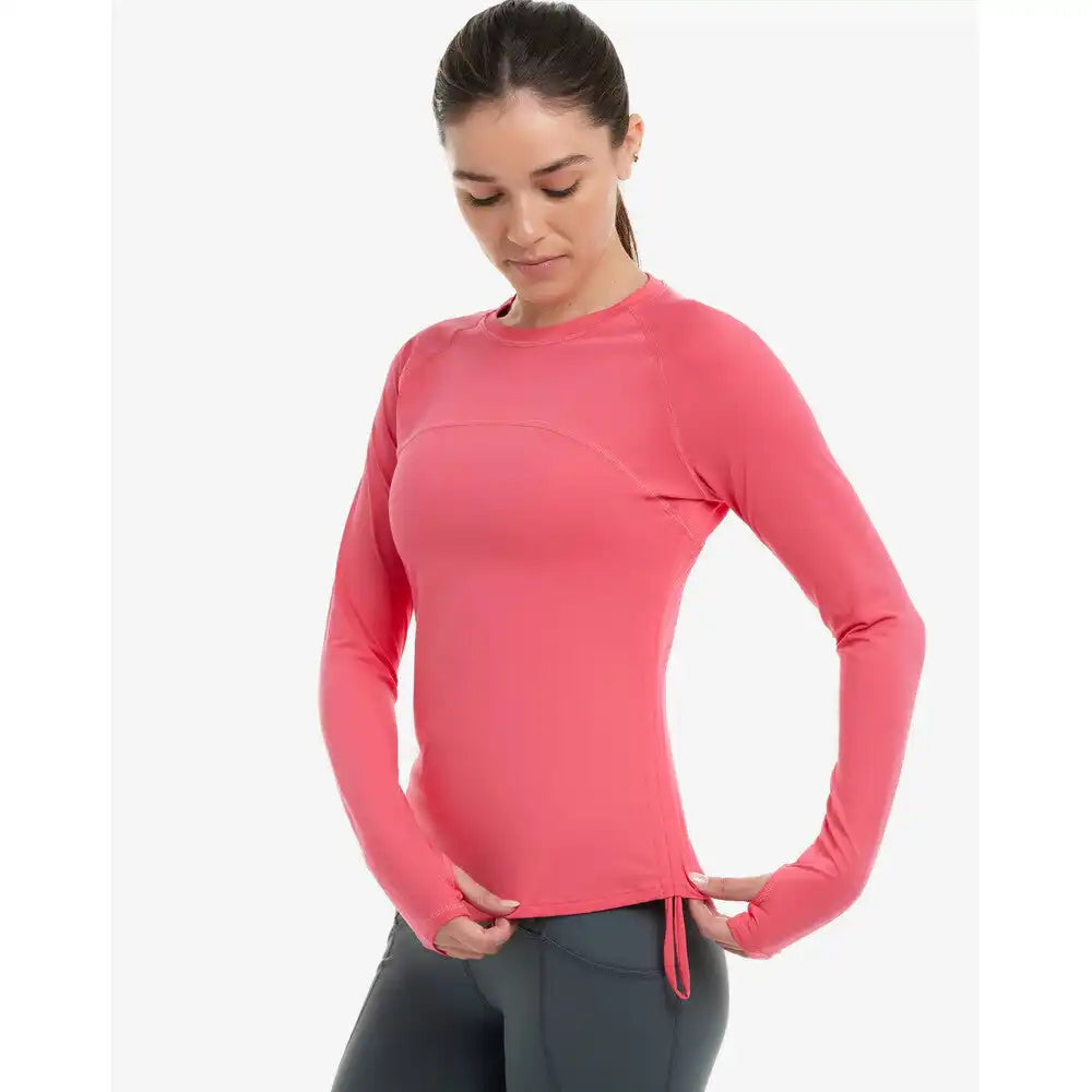 Bloquv Drawstring Long Sleeve Crew Watermelon