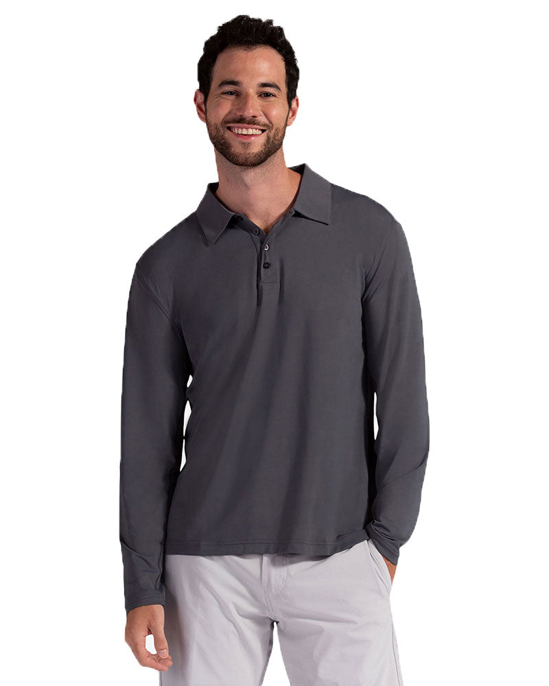 Bloquv Long Sleeve Polo (m) (grey) - Gry / s