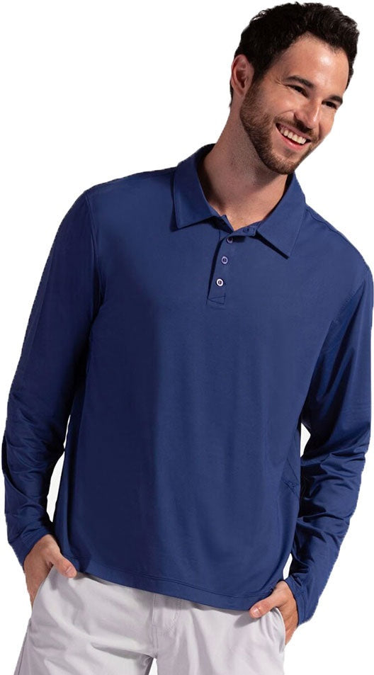 Bloquv Long Sleeve Polo (m) (navy)