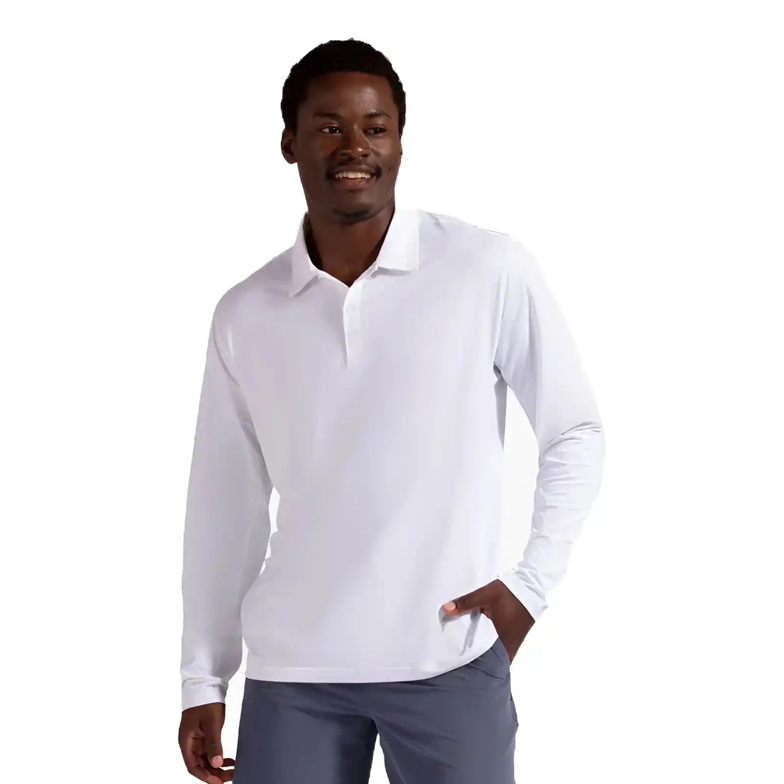 Bloquv Long Sleeve Polo Men’s - White