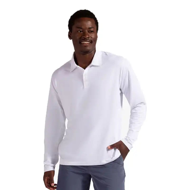 Bloquv Long Sleeve Polo Men’s White