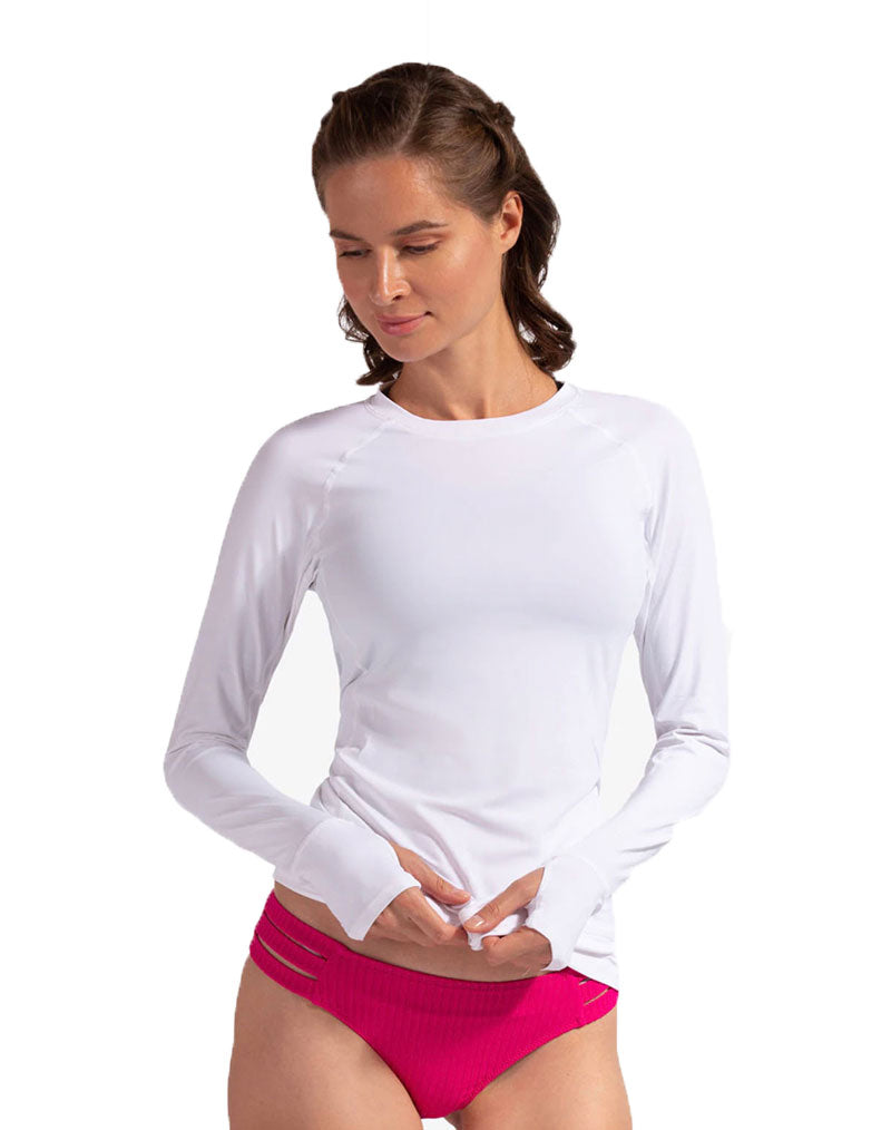 Bloquv Long Sleeve Pullover (w) (white)