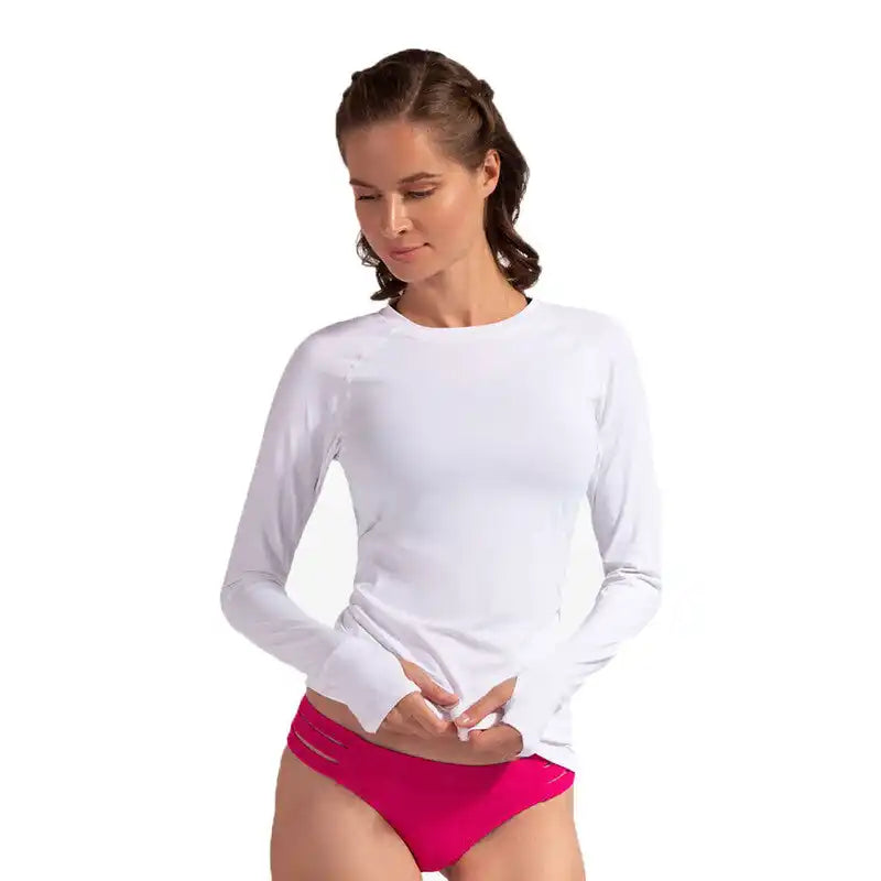 Bloquv Long Sleeve Pullover Women’s White