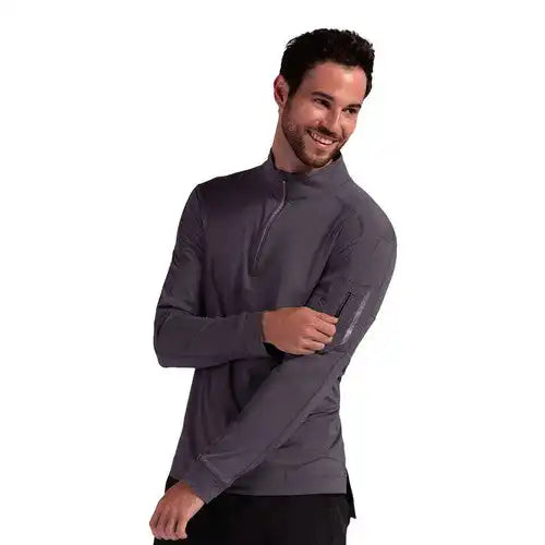 Bloquv Mock Zip Top Men’s Gray