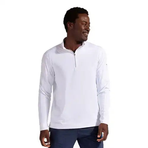 Bloquv Mock Zip Top Men’s White