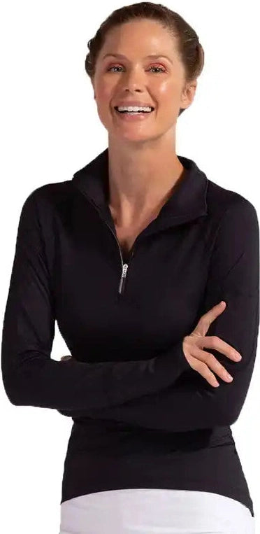 Bloquv Mock Zip Top Women’s Black