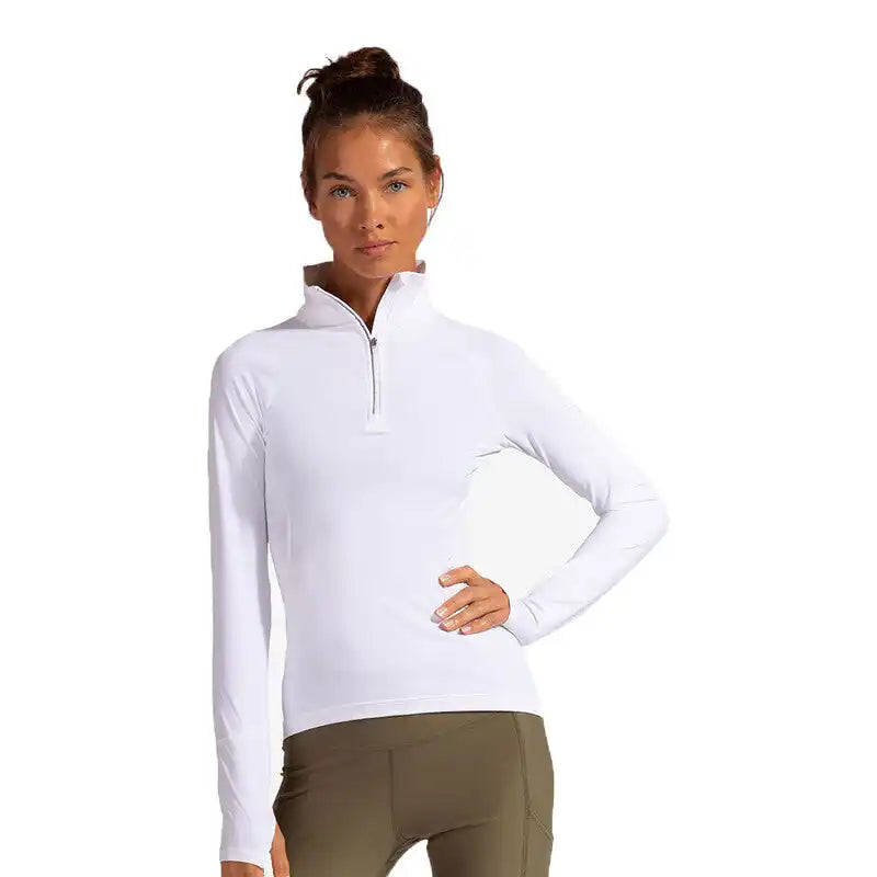 Bloquv Mock Zip Top Women’s White