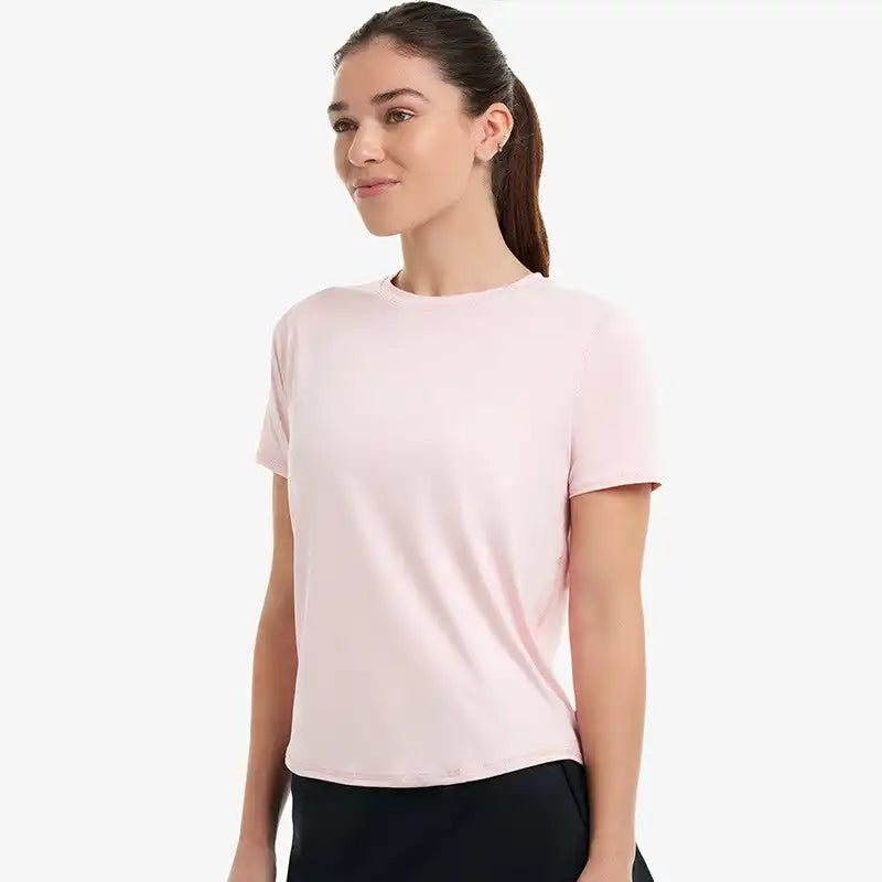 Bloquv Relaxed Short Sleeve Crew Women’s Tickle me Pink