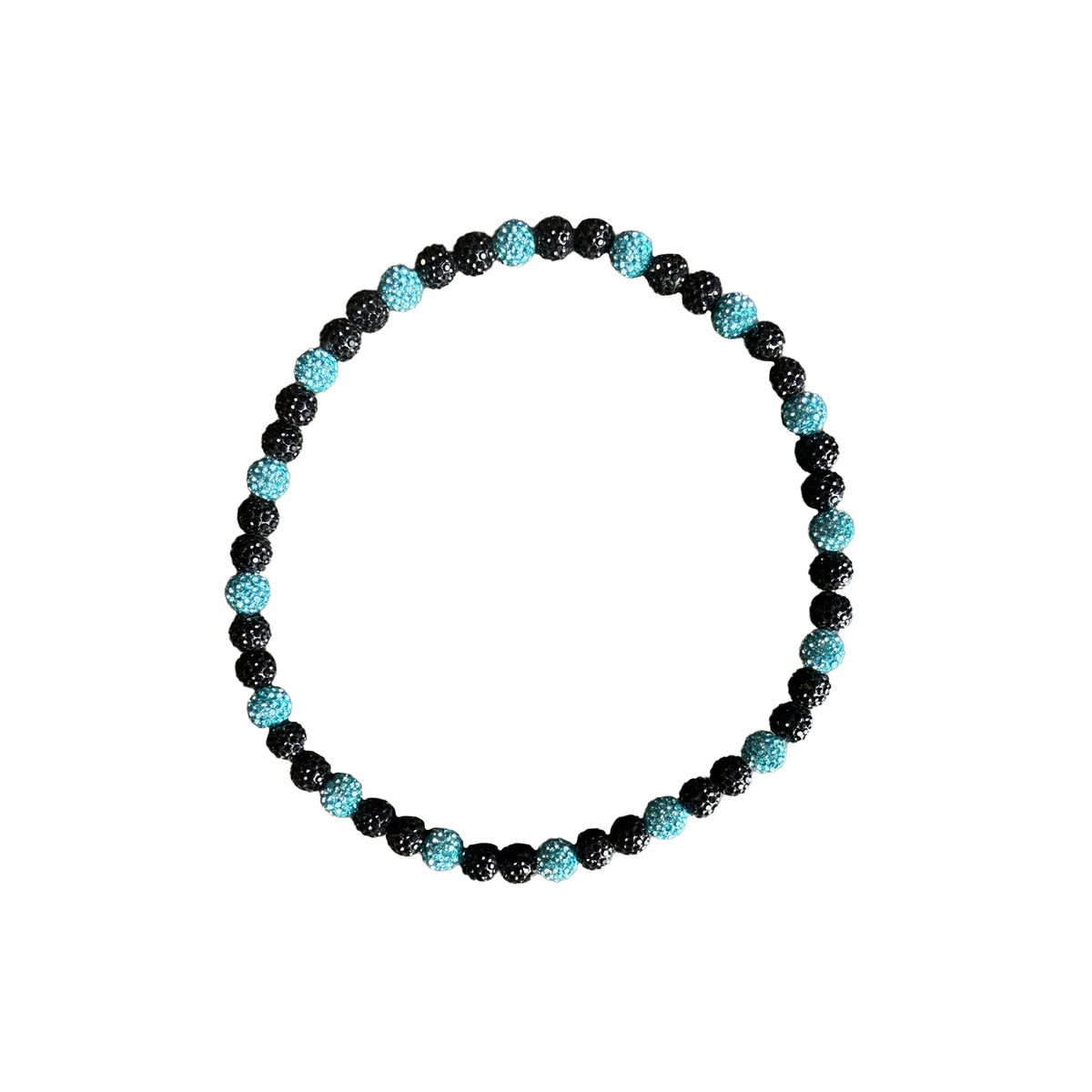 Woke Up RAD Bling Bead Necklace (Black/Blue)
