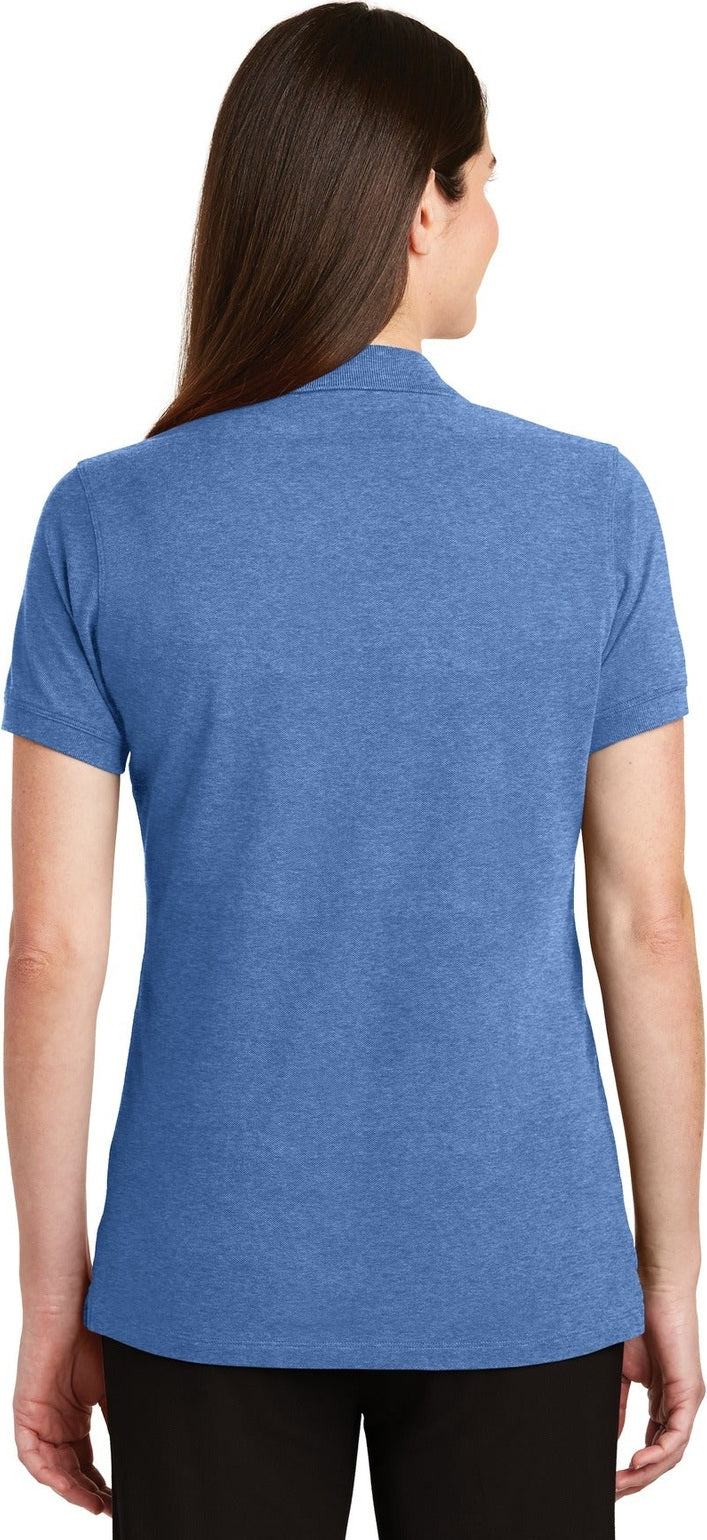 Blue Heather Port Authority Women's EZCotton Polo. LK8000