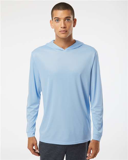 Blue Mist Bahama Performance Hooded Long Sleeve T-Shirt - 220