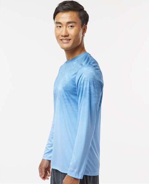 Blue Mist Fade Montauk Oceanic Fade Performance Long Sleeve T-Shirt - 229