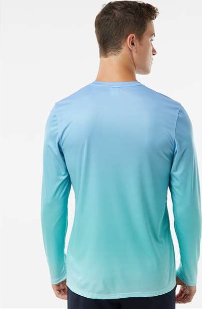 Blue Mist/ Light Teal Barbados Performance Pin Dot Long Sleeve T-Shirt - 225