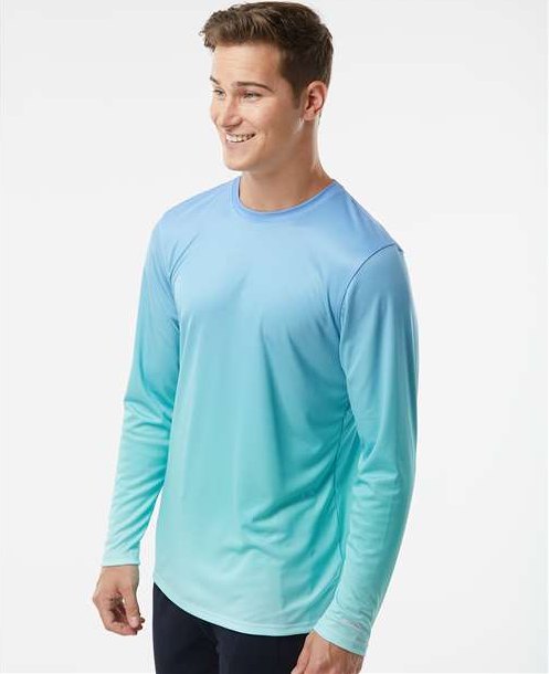 Blue Mist/ Light Teal Barbados Performance Pin Dot Long Sleeve T-Shirt - 225